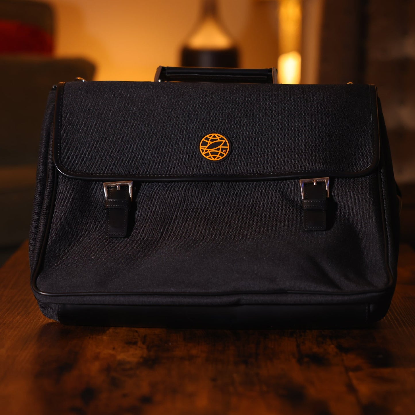 TOTE-K Black Briefcase with Orange Logo